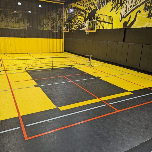 Private indoor pickleball court setup at Jungle Courts in Pickering