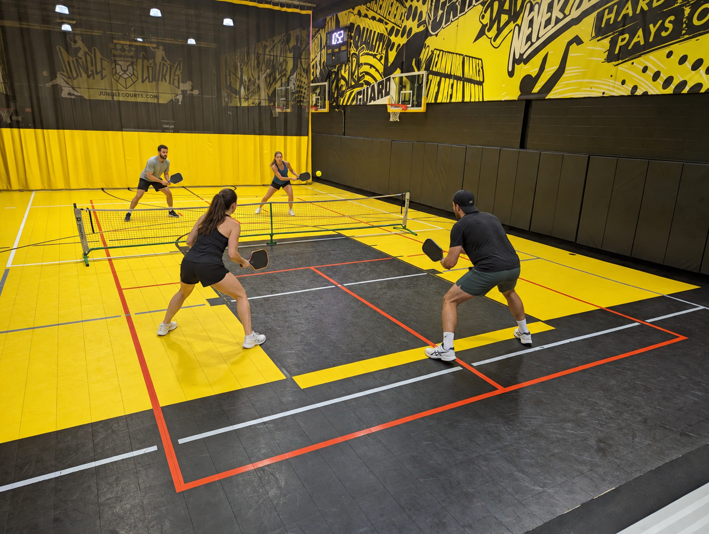 Indoor pickleball court at Jungle Courts in Pickering
